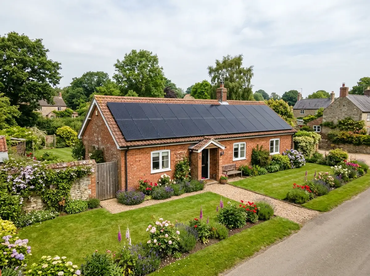 A red-brick bungalow in a Nottinghamshire village