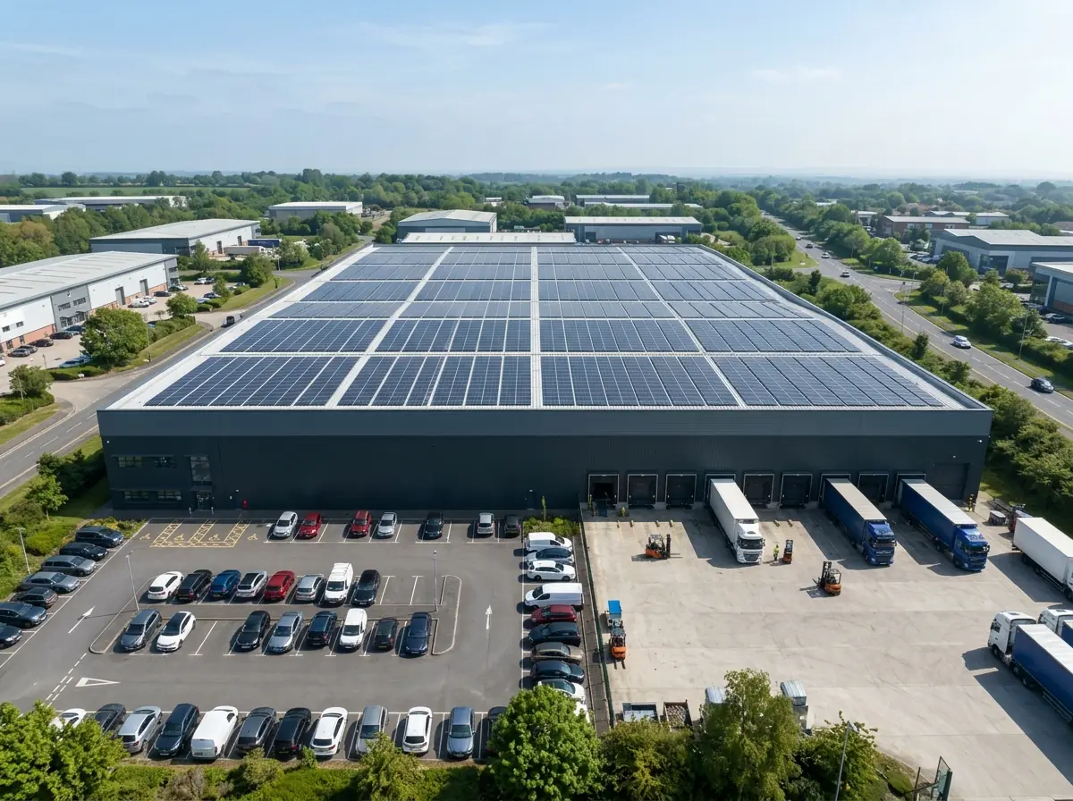 A large modern warehouse or industrial unit on a Nottinghamshire business park