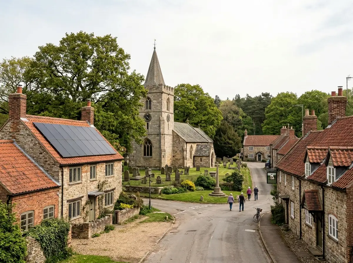 An old village centre in Nottinghamshire next to Sherwood Forest