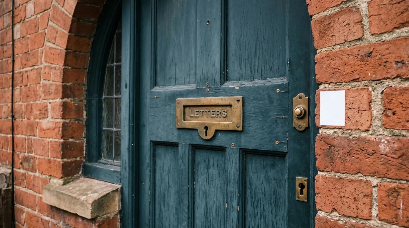 Front door with a no cold callers sticker