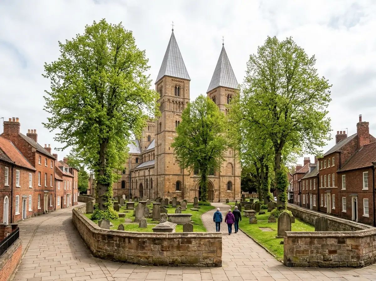 Southwell Minster and surrounding historic buildings in the Southwell Conservation Area