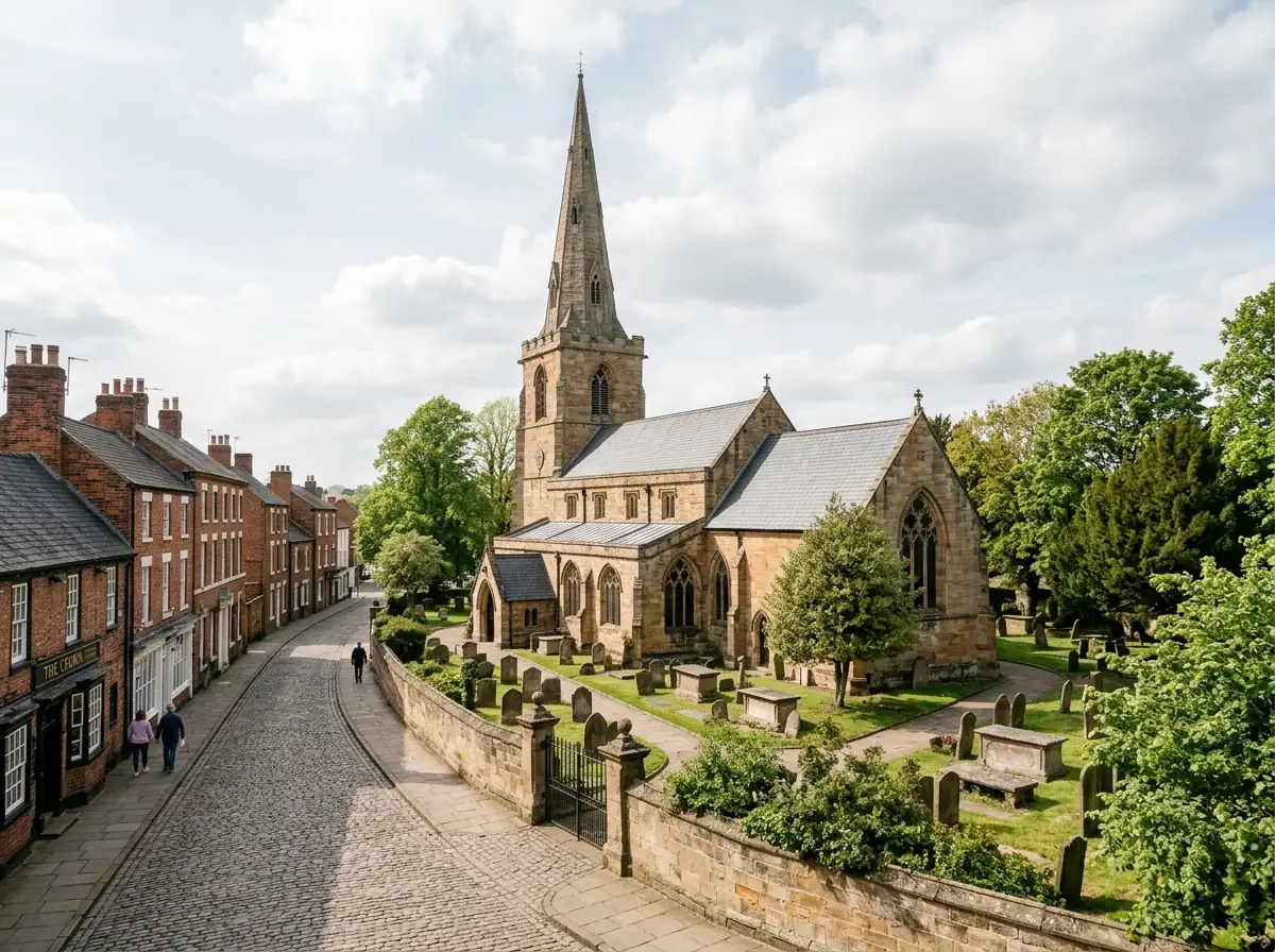 St Mary Magdalene church and spire in Sutton-in-Ashfield town centre
